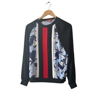 Colour Block Floral Long Sleeved Top